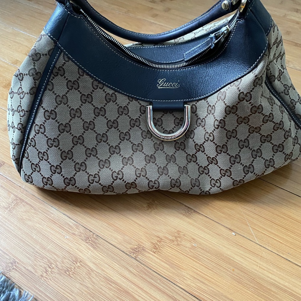 Gucci Large GG canvas D-Ring Abbey Hobo